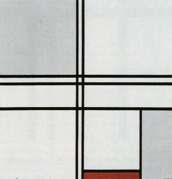 Composizione con rosso e grigio da Piet Mondrian