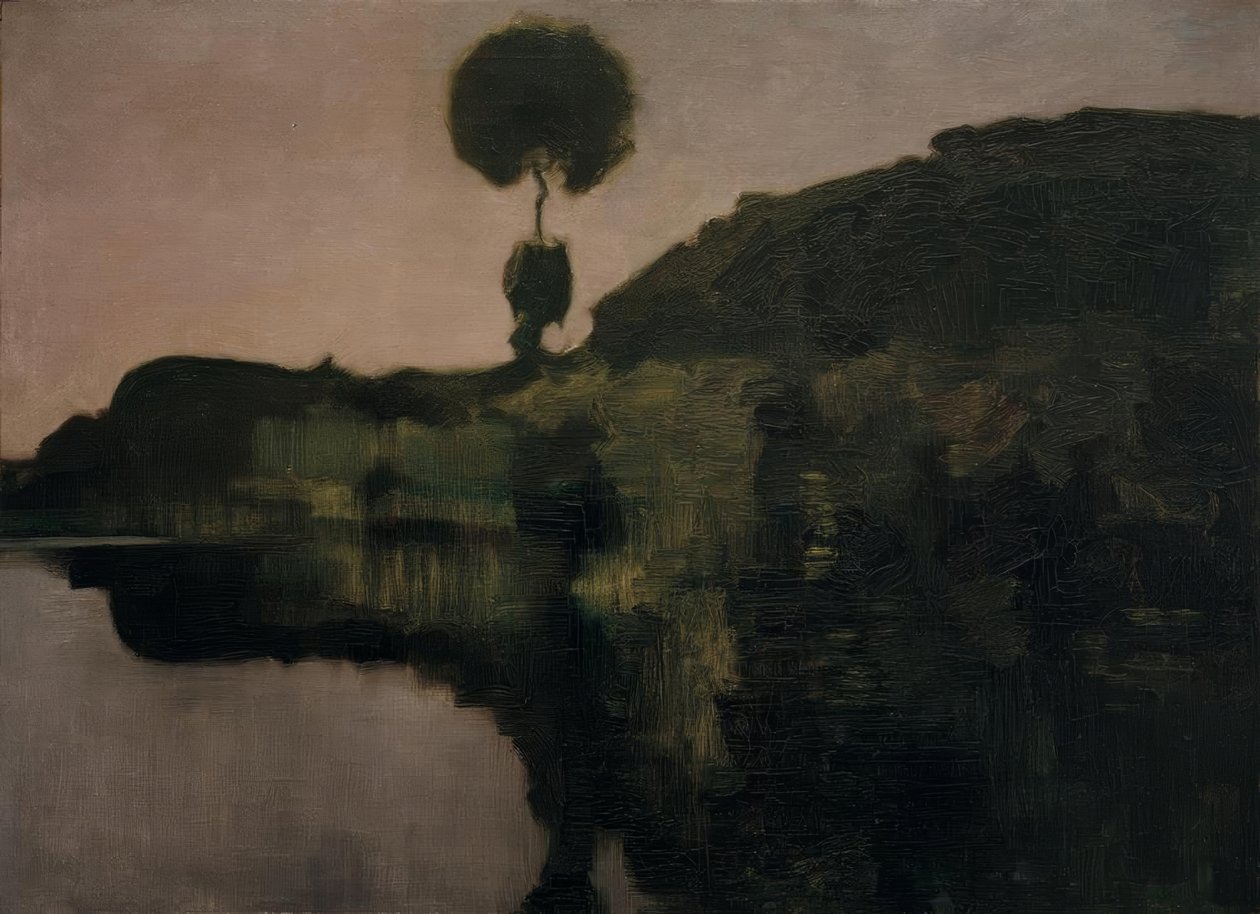 Sera sul Gein con albero isolato da Piet Mondrian