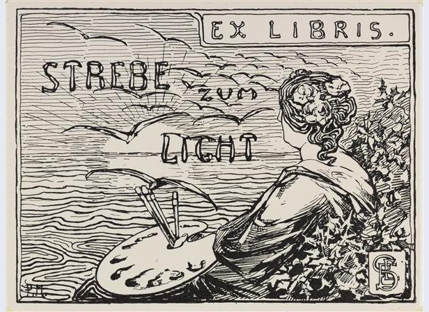 Ex Libris per Emmy E. Seelig da Piet Mondrian