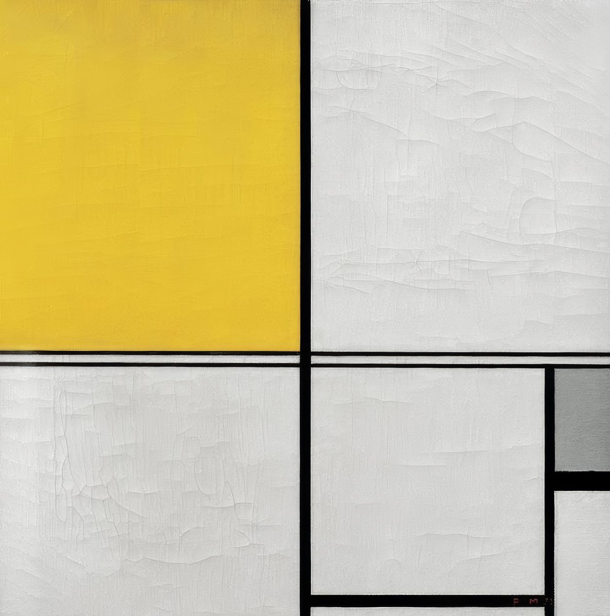 Composizione con doppia linea e giallo e grigio da Piet Mondrian