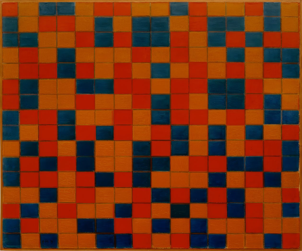 Composizione con griglia 8; Scacchiera con colori scuri da Piet Mondrian