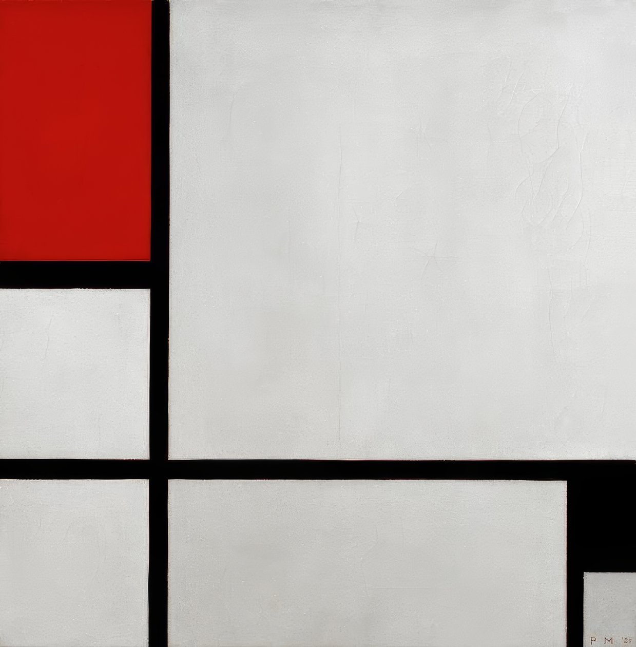 Composizione con rosso e nero (Composizione n. 1) da Piet Mondrian