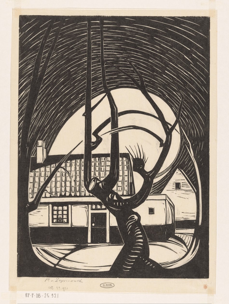 Salice davanti a una casa da Piet Egmond (signed by artist)