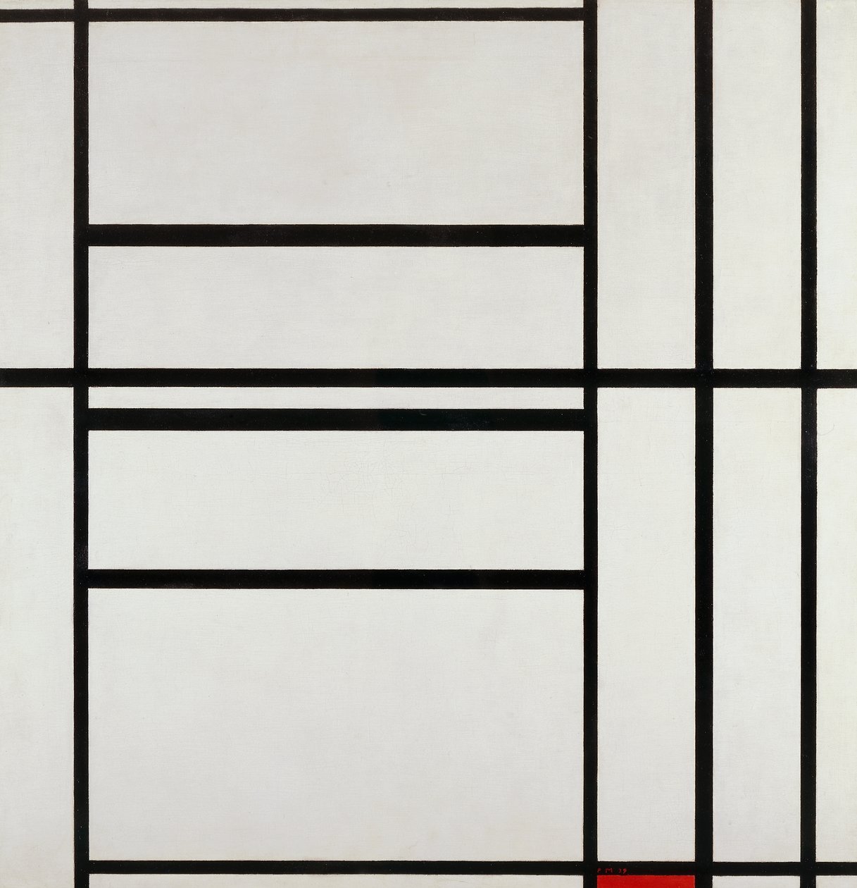 Composizione n. 1 con grigio e rosso 1938, di Piet Mondrian (1872-1944) da Piet Mondrian