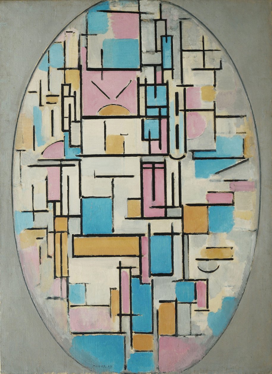 Composizione in ovale con piani di colore 1 da Piet Mondrian
