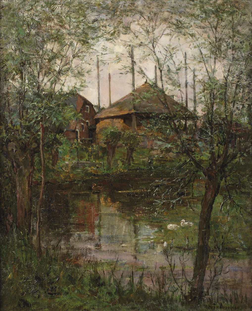 Covone con salici, c.1897-98 da Piet Mondrian