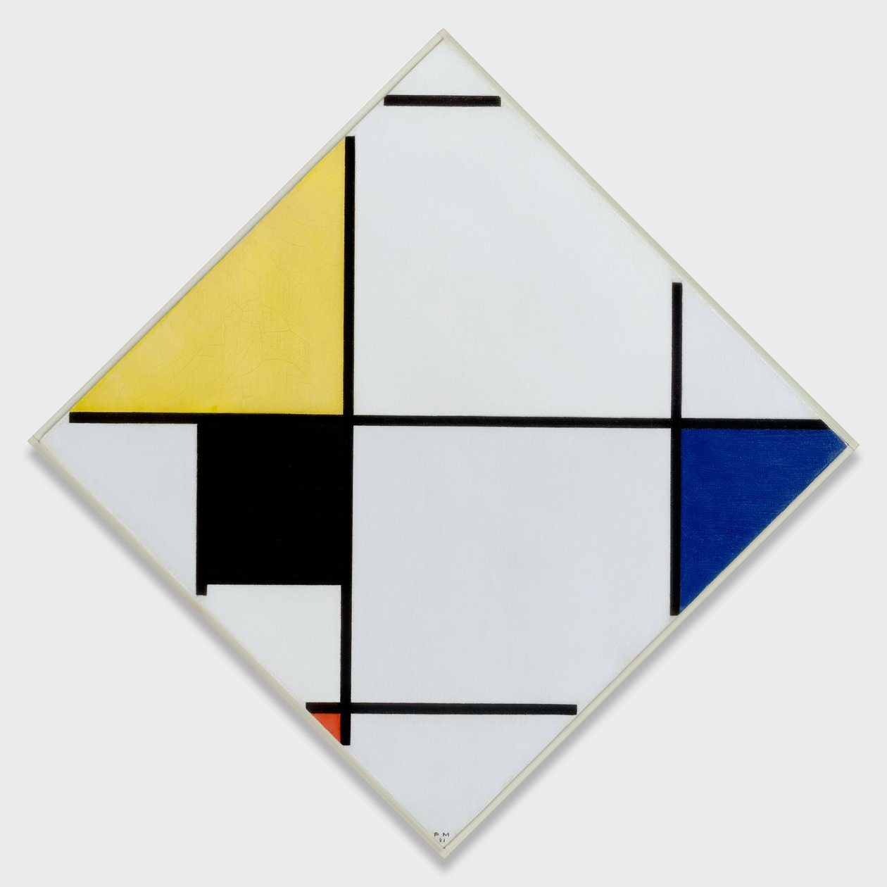 Composizione a losanga con giallo, nero, blu, rosso e grigio, 1921 da Piet Mondrian