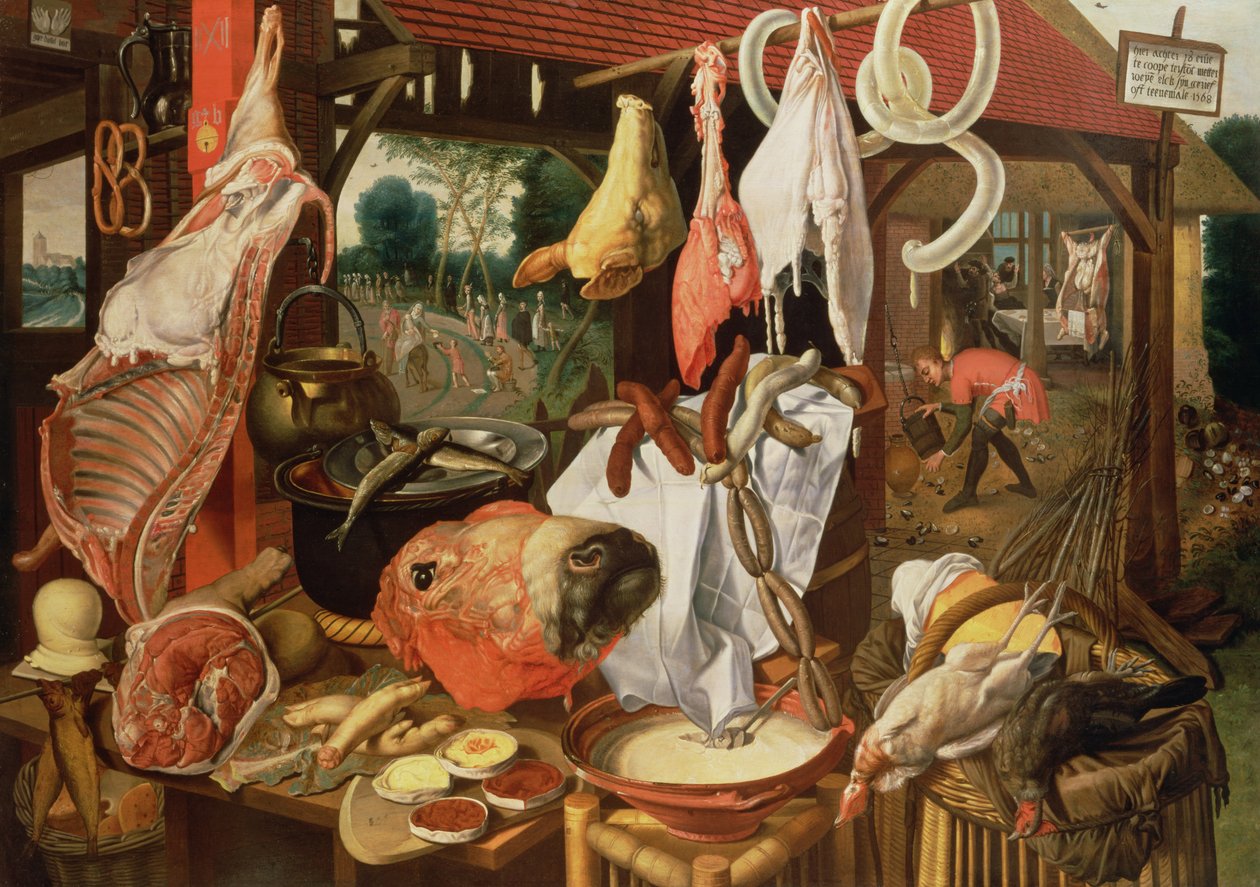 La bancarella della carne, 1568 da Pieter Aertsen
