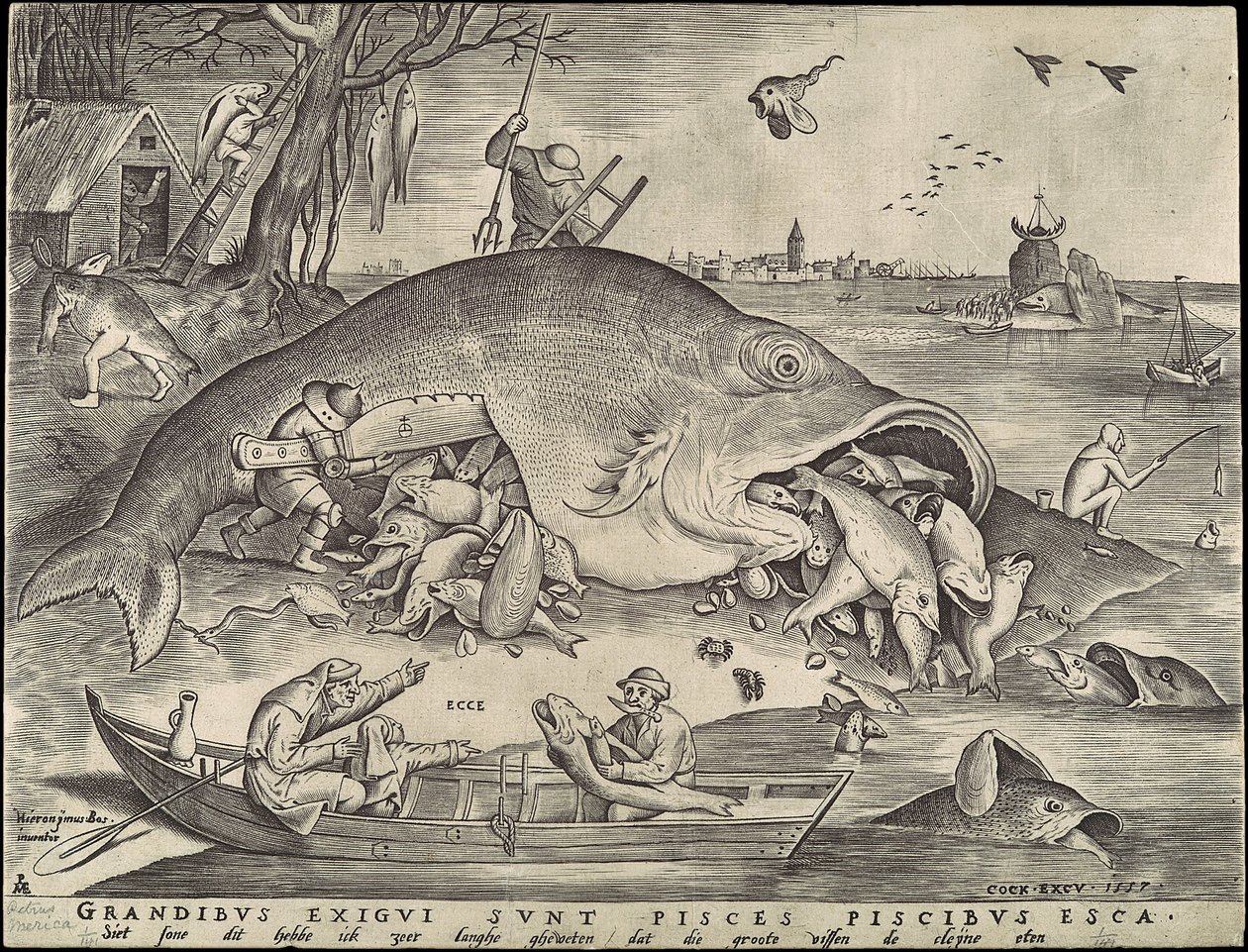 Pesce grande mangia pesce piccolo da Pieter Bruegel the Elder