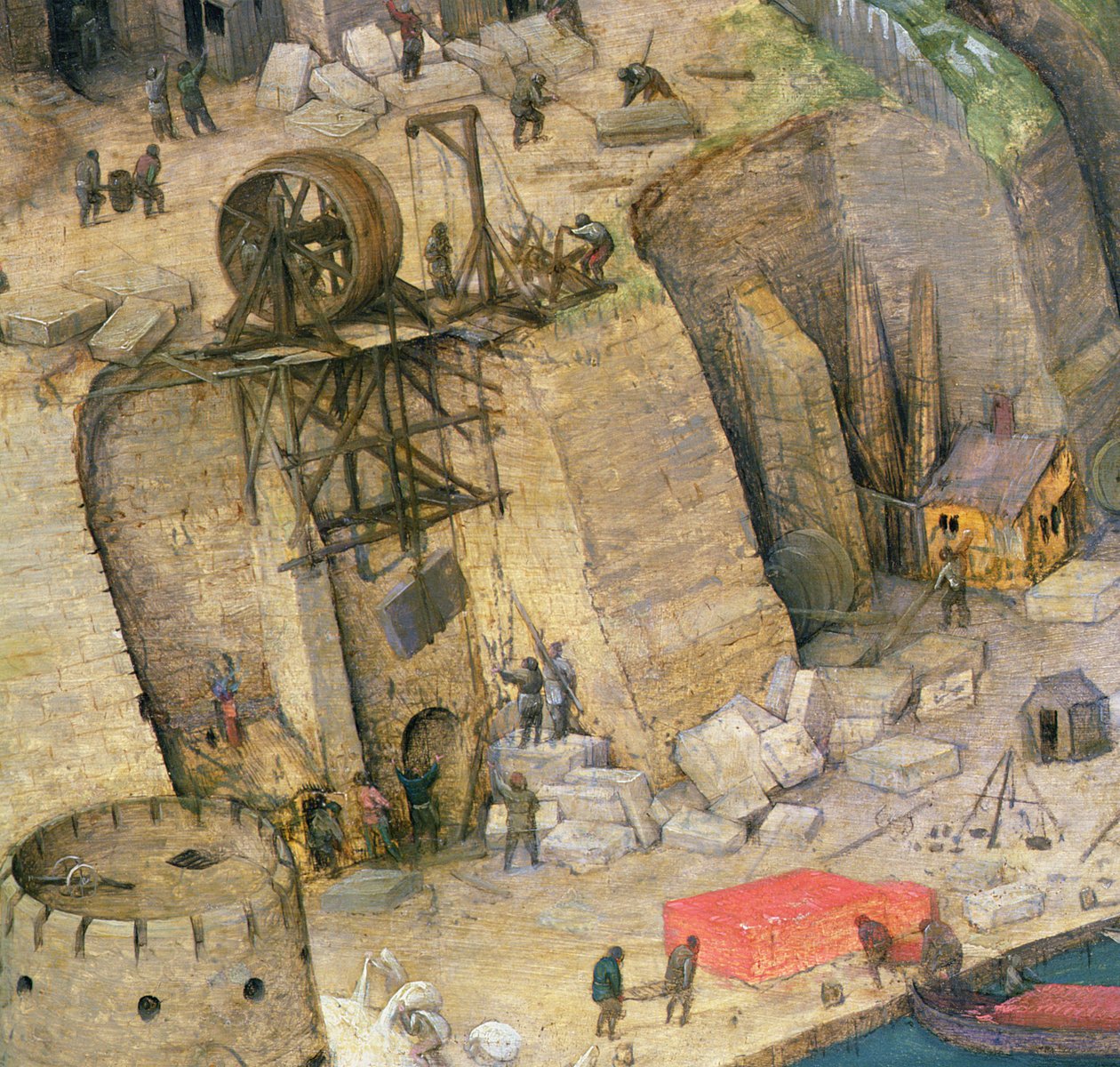La Torre di Babele, dettaglio dei lavori di costruzione, 1563 (dettaglio) da Pieter Bruegel the Elder