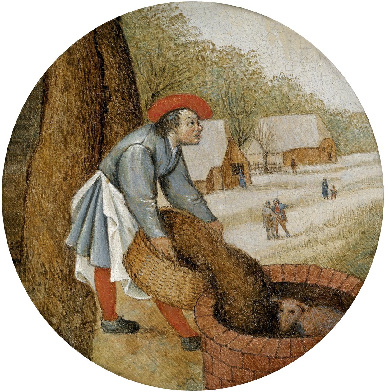 Il contadino versa le fonti da Pieter Brueghel the Younger