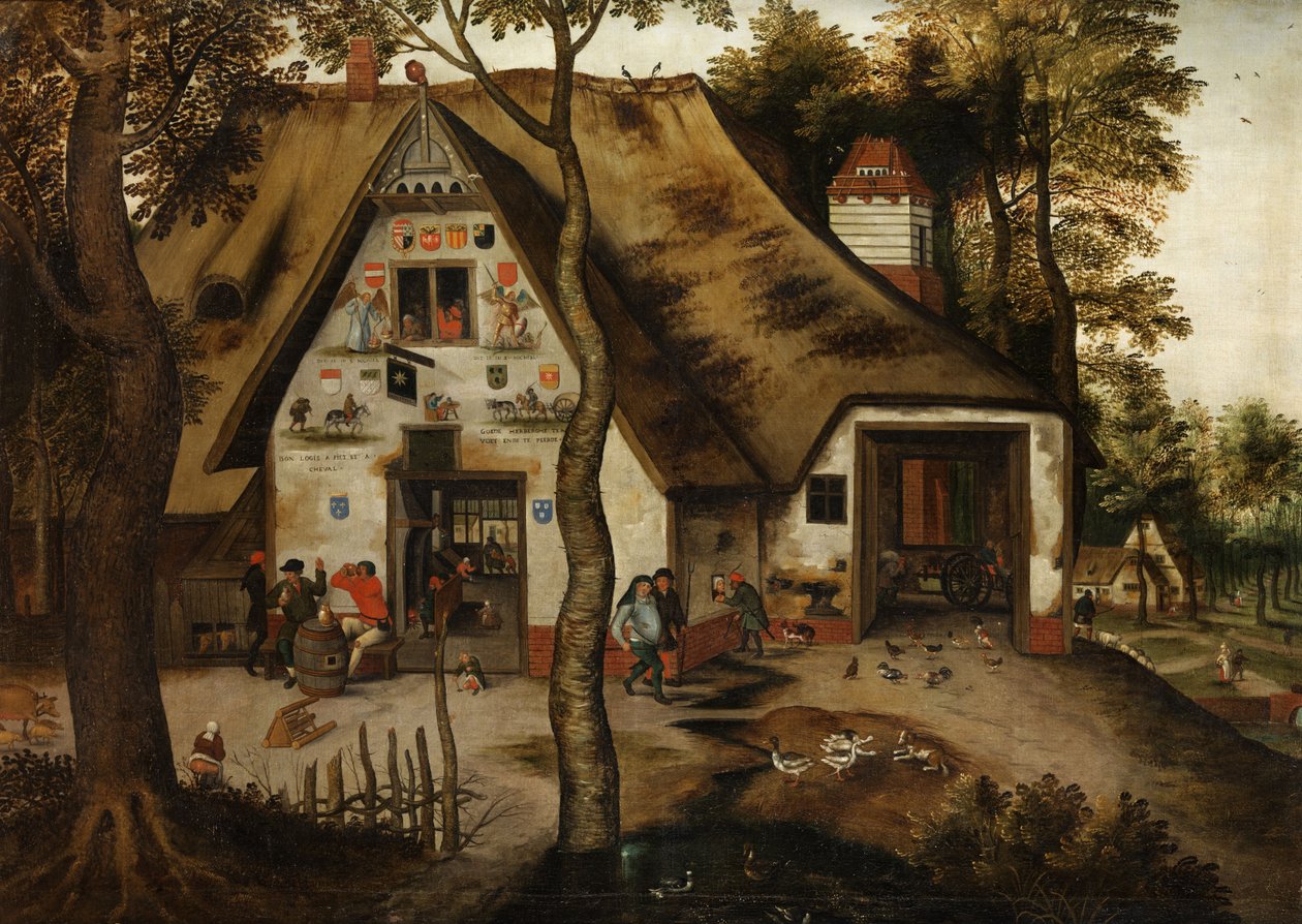 Scena di villaggio con una taverna a St. Michael da Pieter Brueghel the Younger