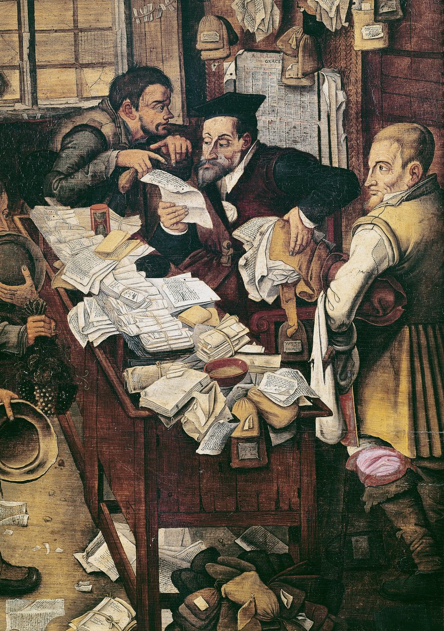 Il pagamento delle tasse annuali (dettaglio) da Pieter Brueghel the Younger