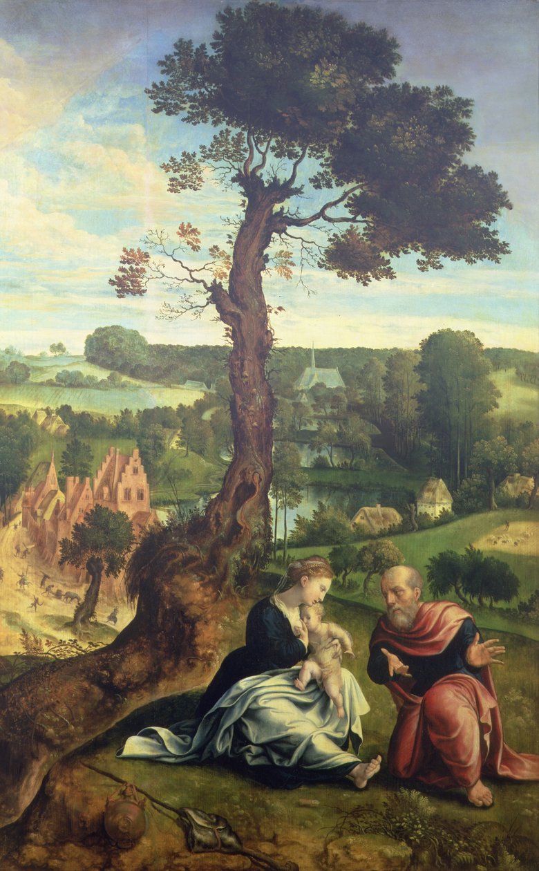 Riposo durante la fuga in Egitto da Pieter Coecke van Aelst