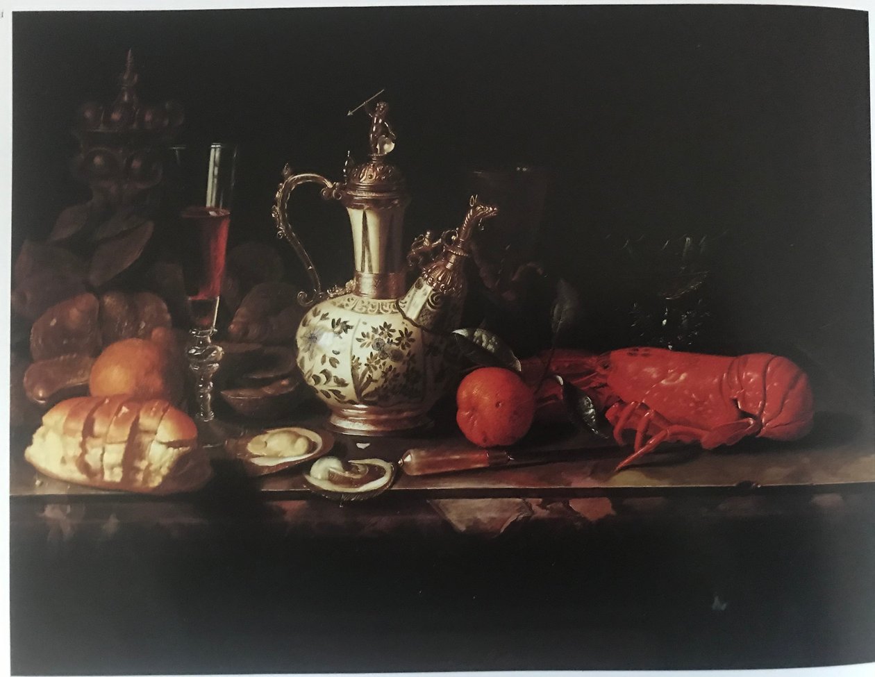 Natura morta sontuosa con aragosta e vino da Pieter Gerritsz van Roestraten