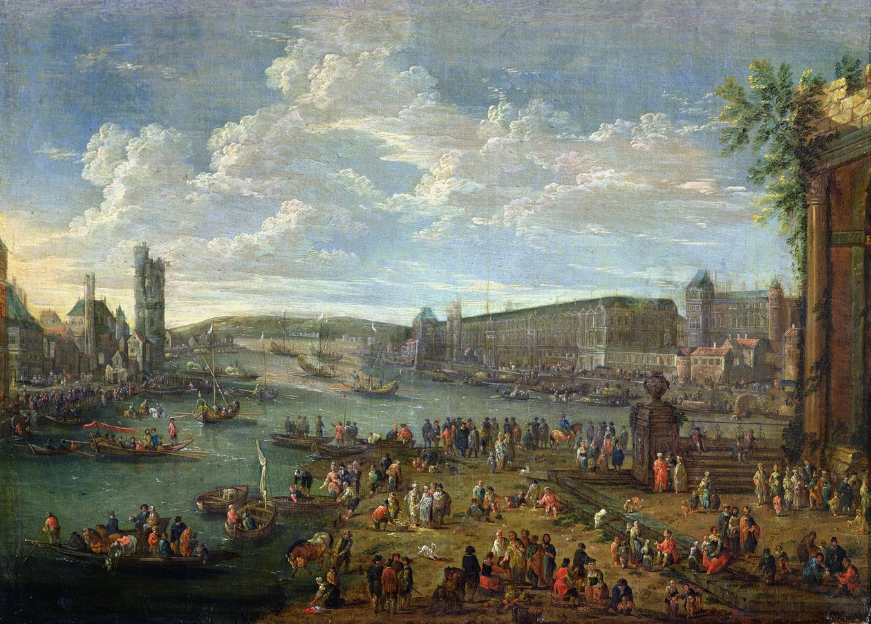 Veduta del Louvre e della Tour de Nesles dall