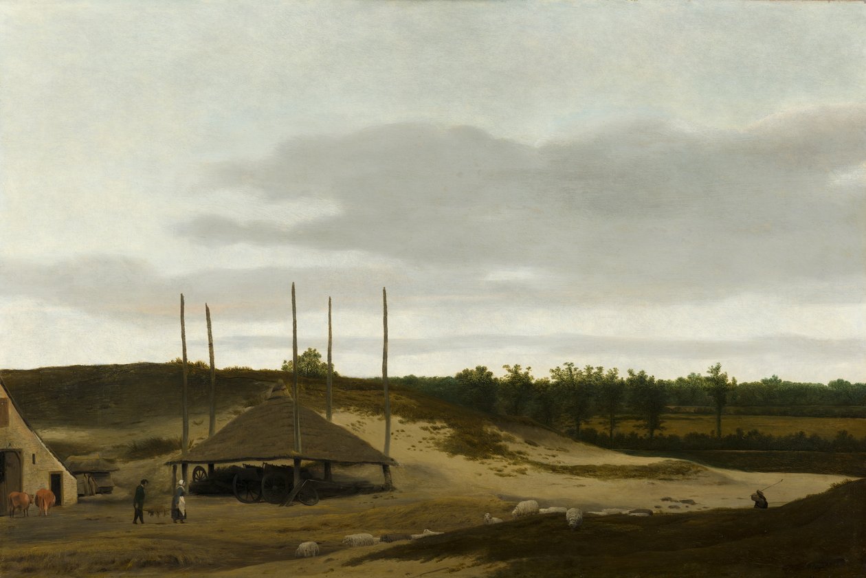Paesaggio dunale con un covone di fieno da Pieter Post