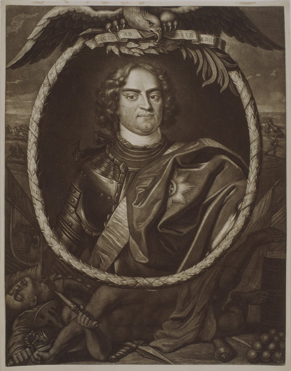 Augusto II (1670-1733) Re di Polonia, 1709 da Pieter Schenk