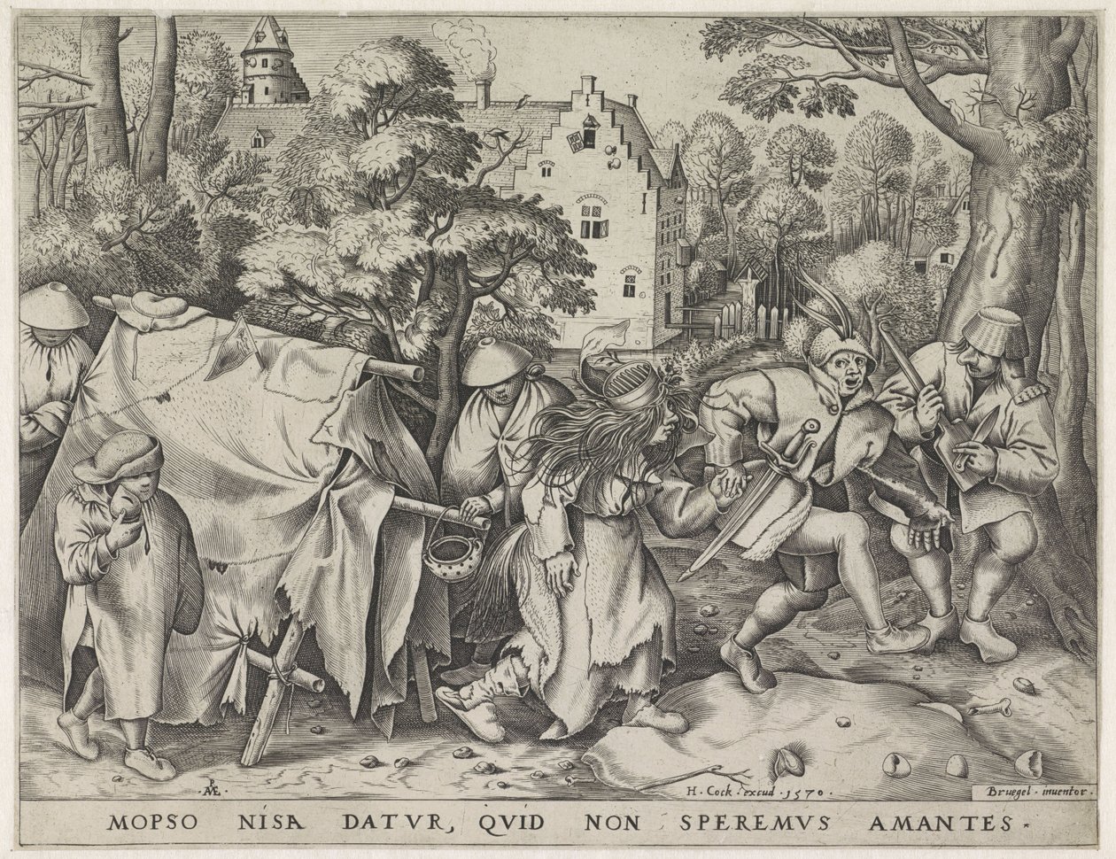 Sposa sporca o il matrimonio di Mopsus e Nisa, inciso da Pieter van der Heyden, 1570 da Pieter The Elder after Brueghel