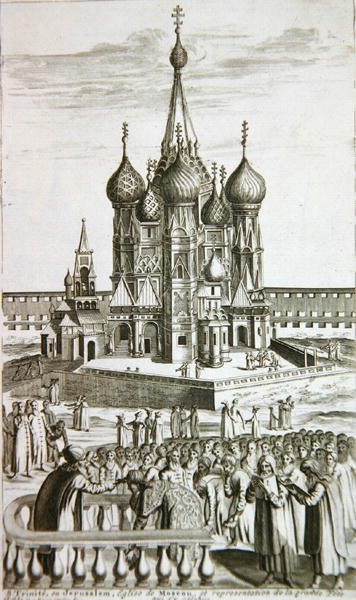 Sainte Trinite, o, Gerusalemme, Chiesa di Mosca, da La Galerie Agreable du Monde, 1729 da Pieter Van der Aa