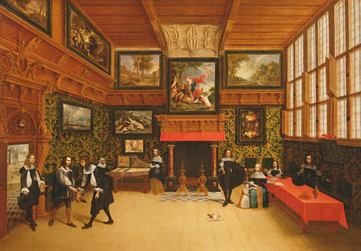 Un Gentiluomo che Riceve un Visitatore, 1650 da Pieter and Coques, Gonzales Neefs II