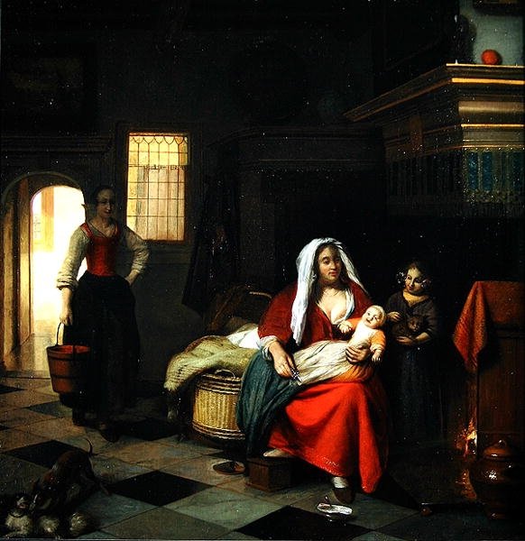 Un interno con una madre e i suoi figli da Pieter de Hooch