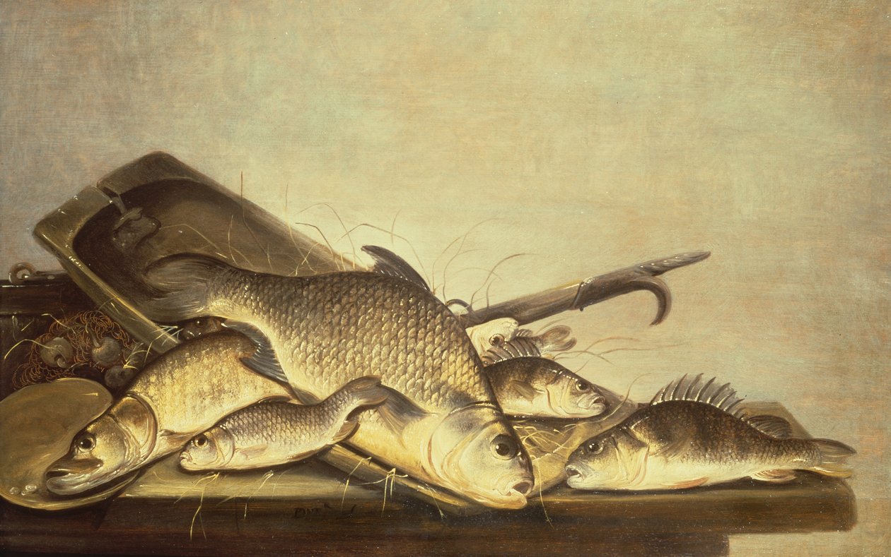 Natura Morta di Persico e Luccio da Pieter de Putter