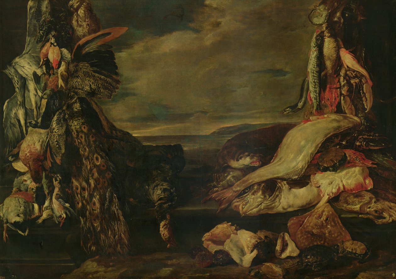 Natura morta di selvaggina e pesce da Pieter or Peter Boel