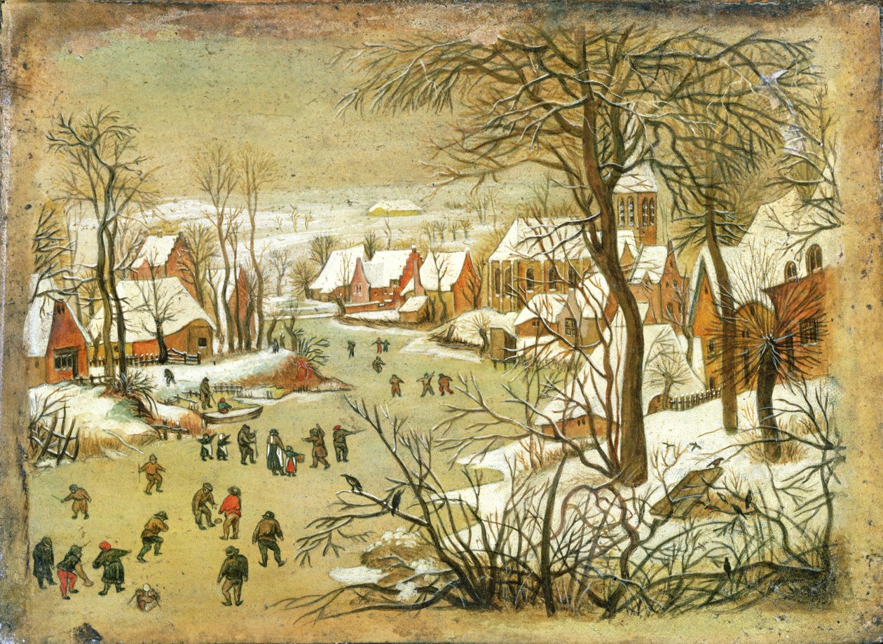 Paesaggio Invernale con figure su un Fiume Ghiacciato da Pieter Bruegel the Elder