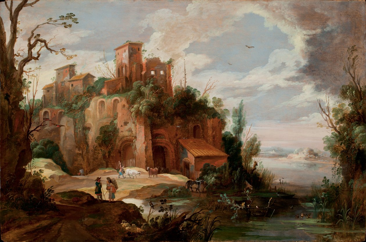 Paesaggio italiano con rovine da Pieter van der Hulst