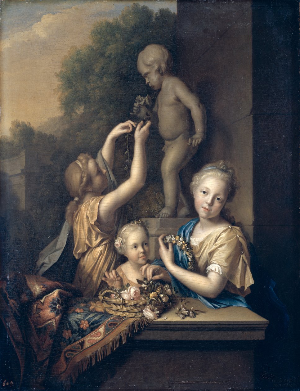 Tre ragazze sacrificano fiori ad Amore da Pieter van der Werff