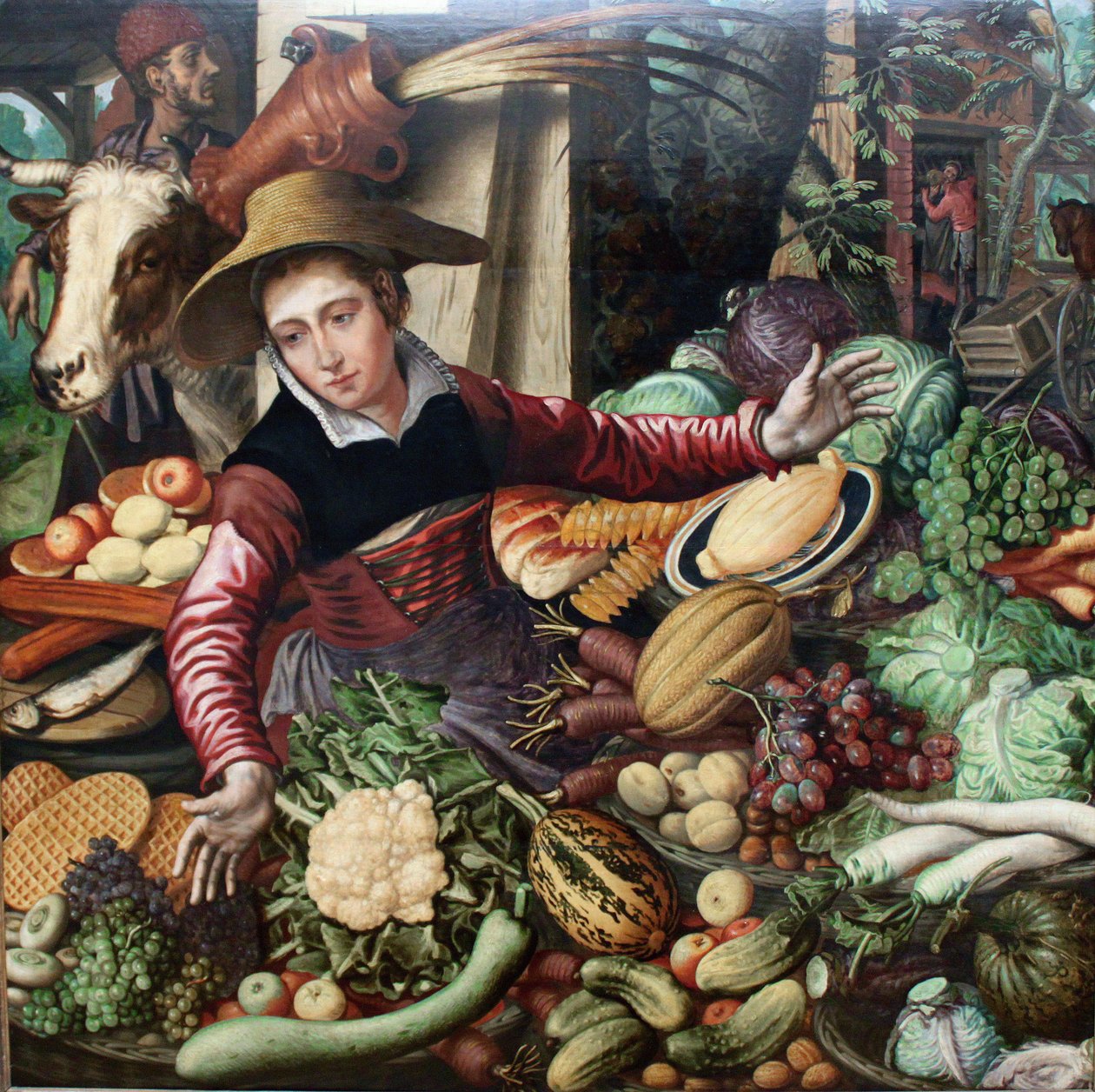 Tedesco: Marktfrau am Gemüsestand Donna di mercato presso un banco di verdure da Pieter Aertsen
