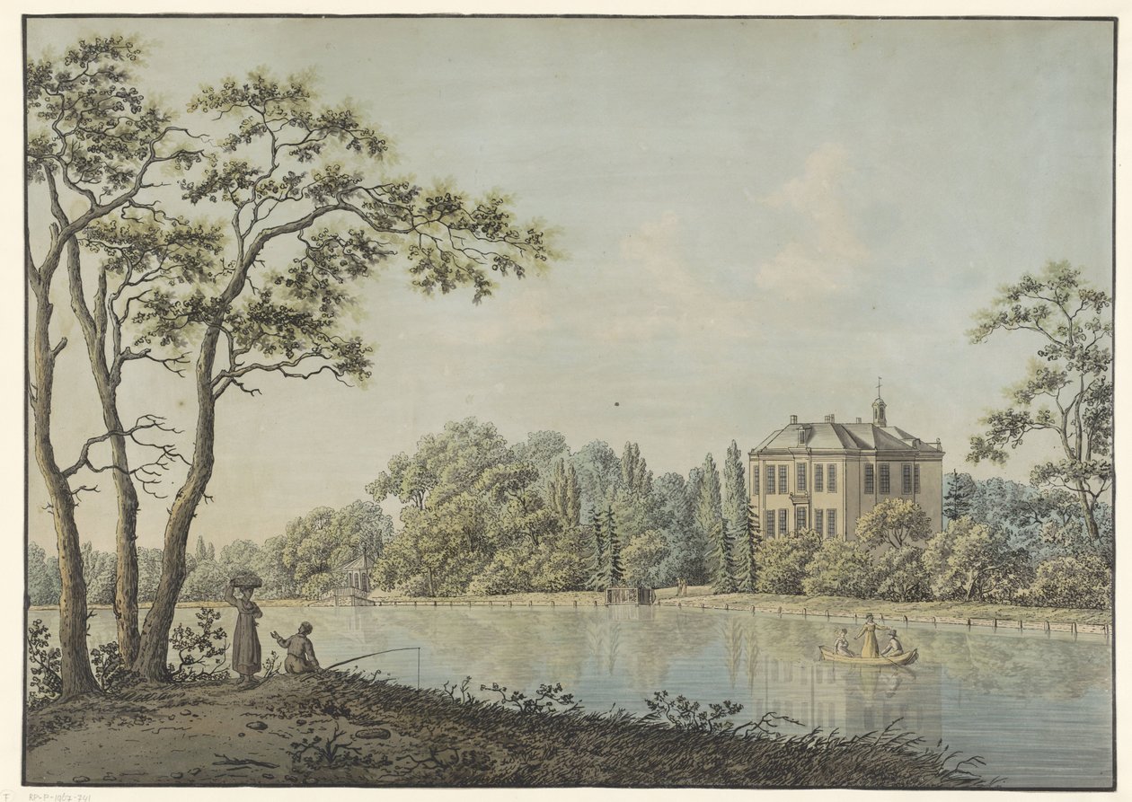 Veduta della casa Over Holland con padiglione da tè sulla Vecht a Nieuwersluis da Pieter Bartholomeusz. Barbiers