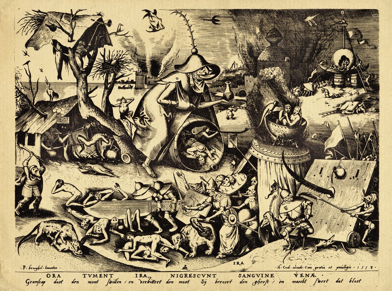 Ira, inciso da H. Cock, 1558 (incisione su legno) da Pieter Bruegel the Elder