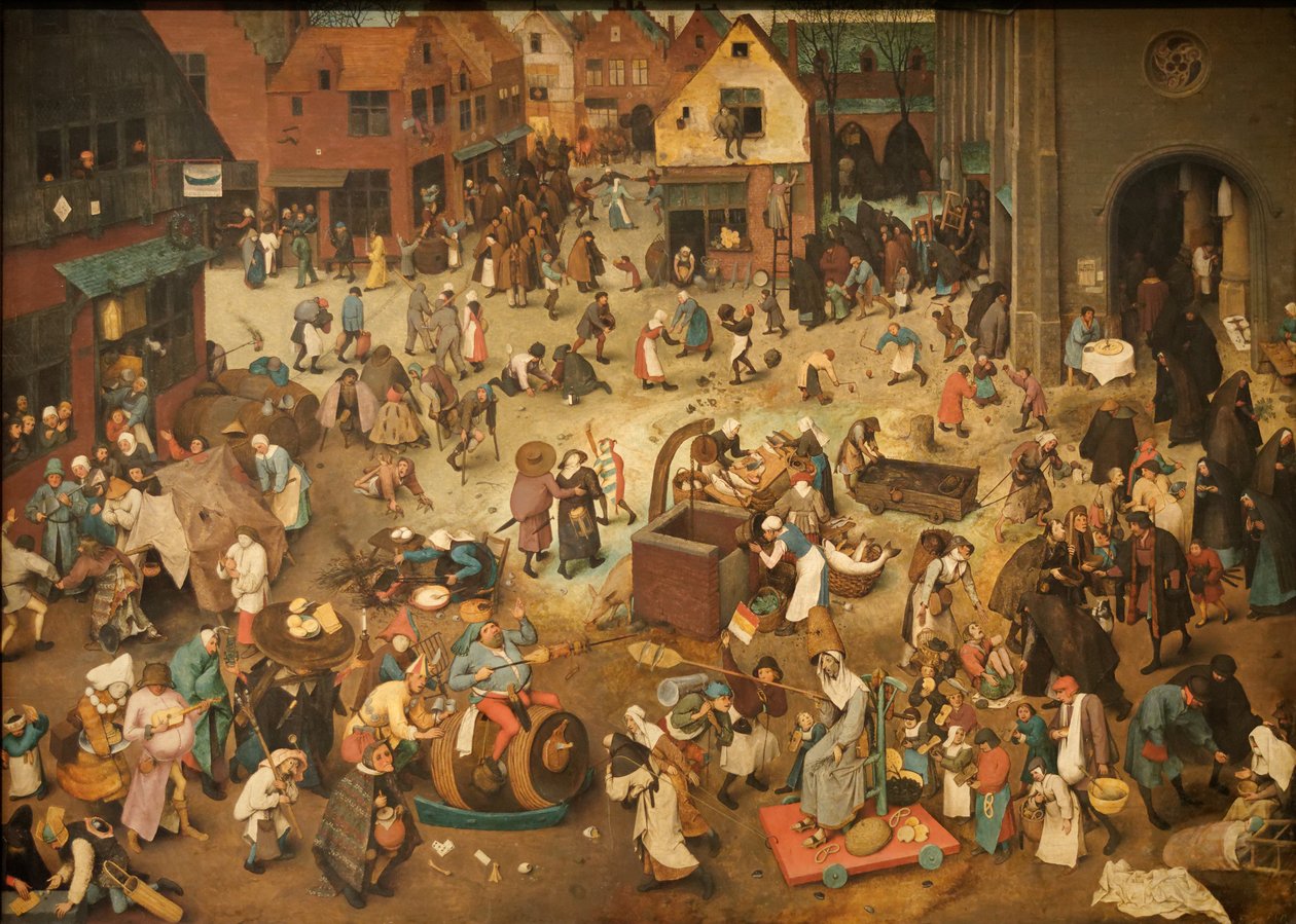 Tedesco: Kampf zwischen Fasching und Fasten La lotta tra il Carnevale e la Quaresima da Pieter Brueghel the Elder