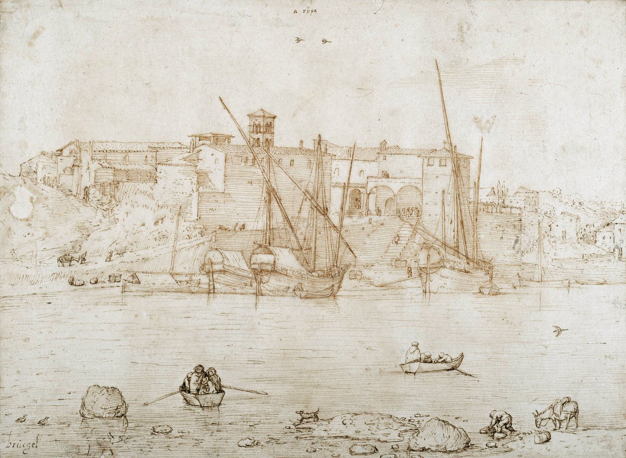 Vista della Ripa Grande a Roma da Pieter Brueghel the Elder