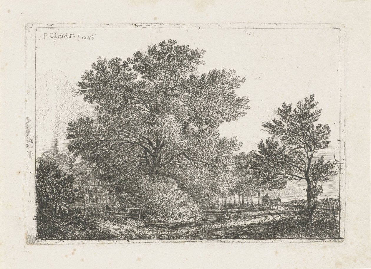 Paesaggio con grande albero da Pieter Casper Christ