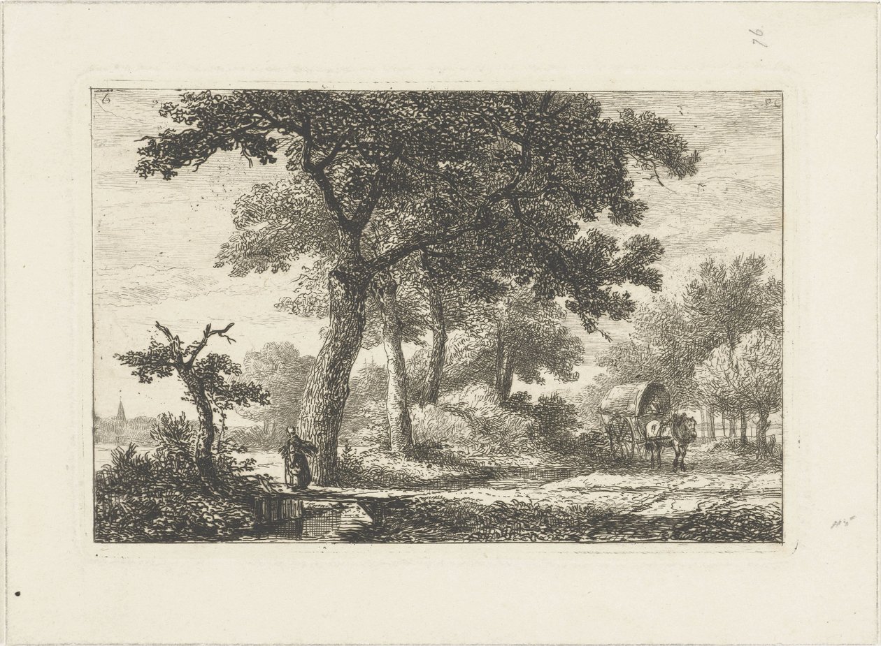 Paesaggio con carro coperto Paesaggi acquatici (serie) da Pieter Casper Christ