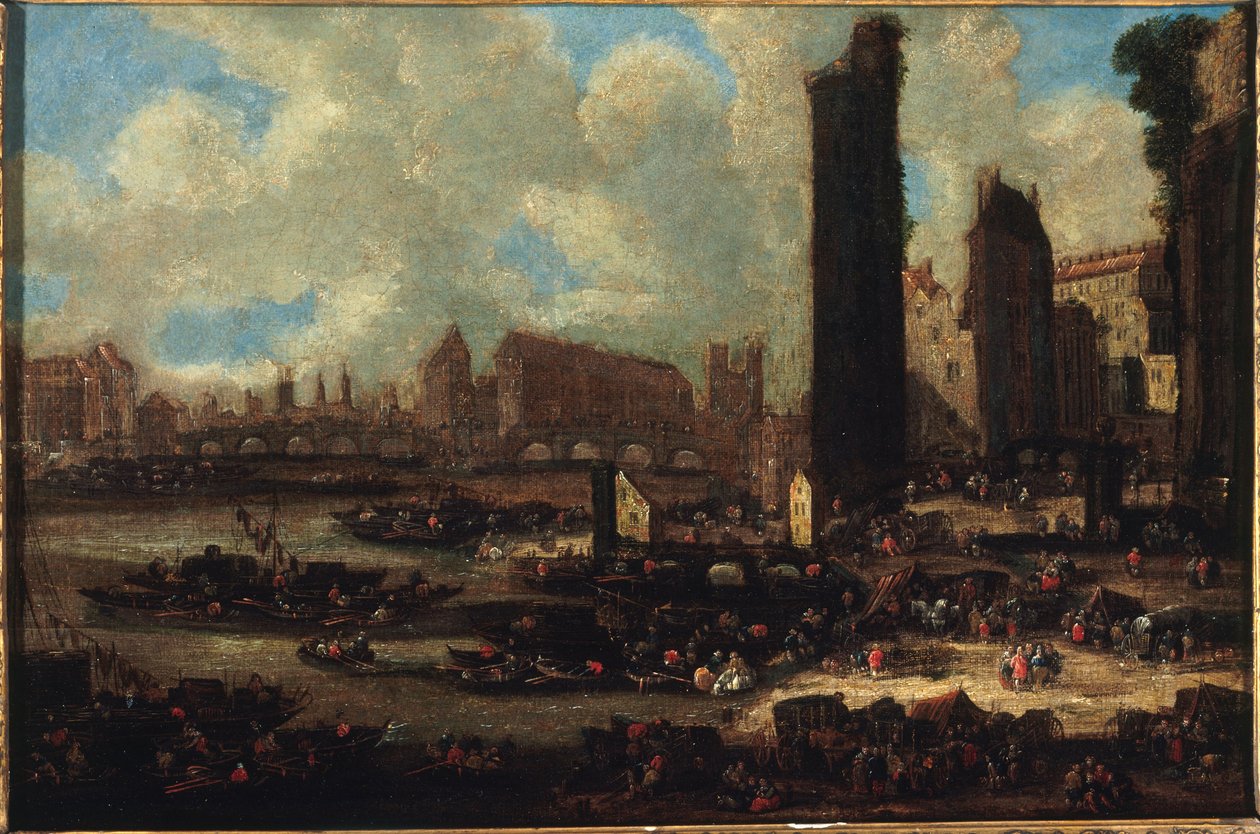 Le Pont-Neuf, la Cité, la Torre e la Porta di Nesle, circa 1650 da Pieter Casteels