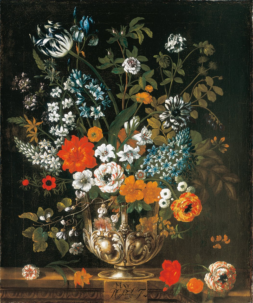 Maggio, dai Dodici Mesi di Fiori, un calendario floreale di nature morte da Pieter Casteels