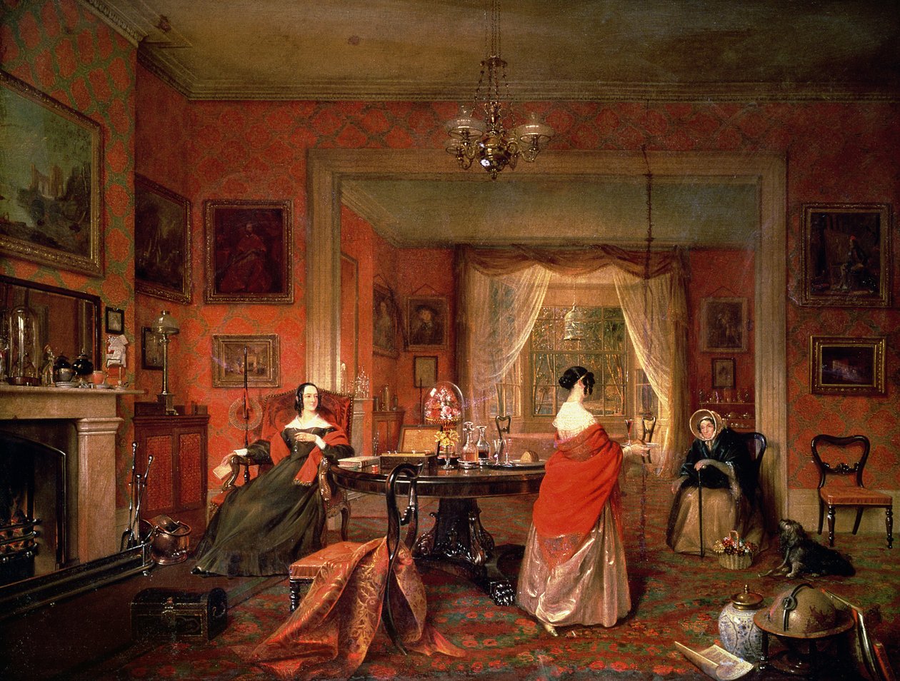 Tre signore in un interno di salotto da Pieter Christoffel Wonder