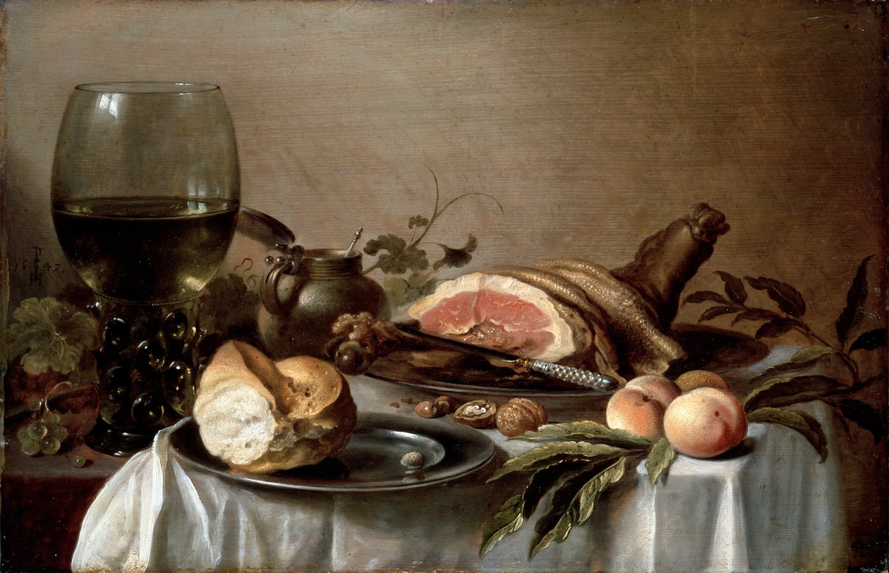 Colazione con prosciutto, 1647 da Pieter Claesz