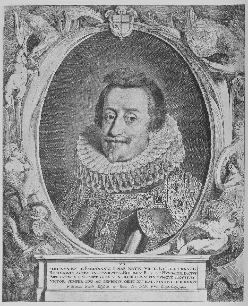Ferdinando II, Sacro Romano Imperatore, inciso da Pieter van Sompel, 1644 da Pieter Claesz Soutman