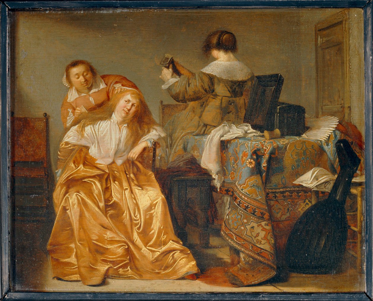 Dame à sa toilette - Una signora alla toilette ... da Pieter Codde