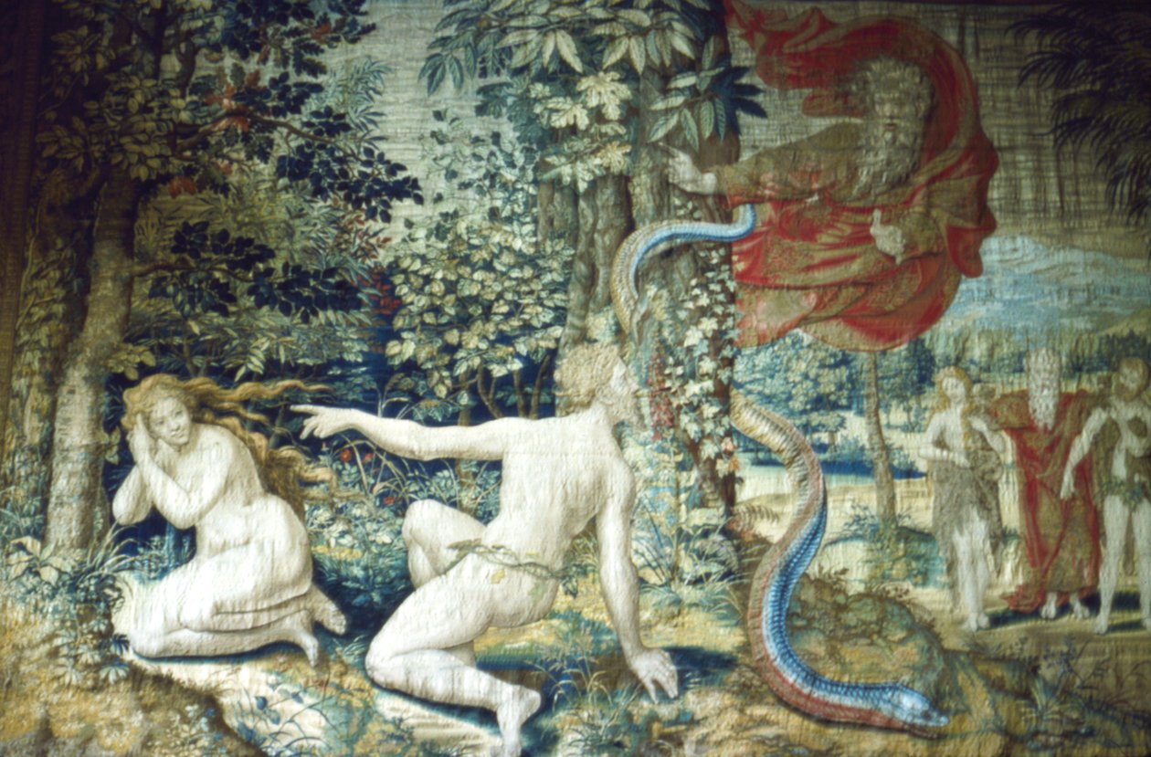 Adamo ed Eva dopo la Caduta, Arazzo di Bruxelles da Pieter Coecke van Aelst