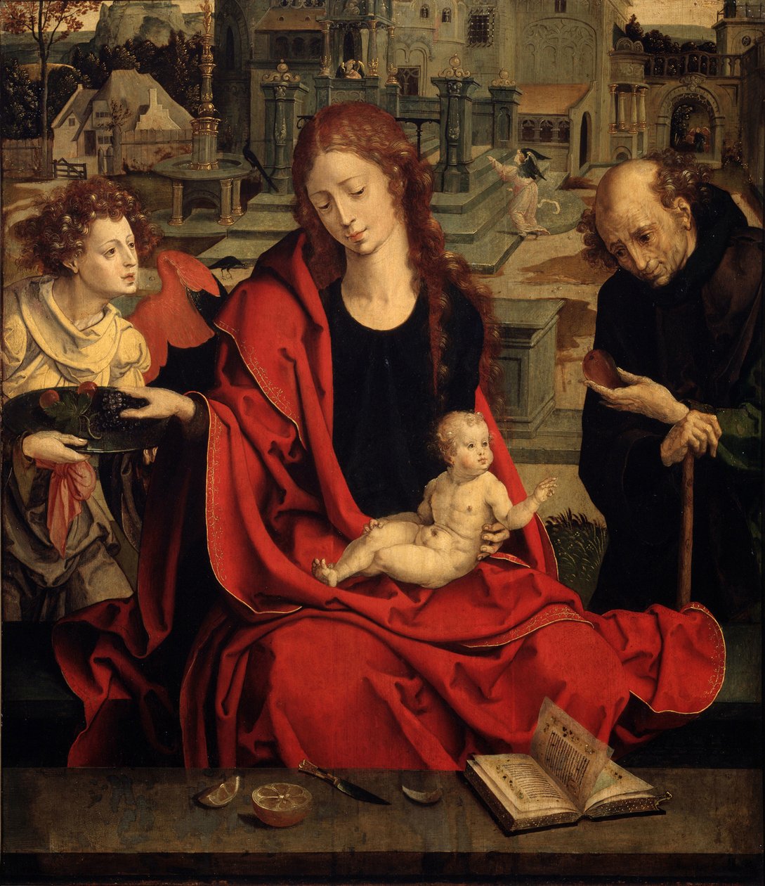 La Sacra Famiglia con un Angelo da Pieter Coecke van Aelst