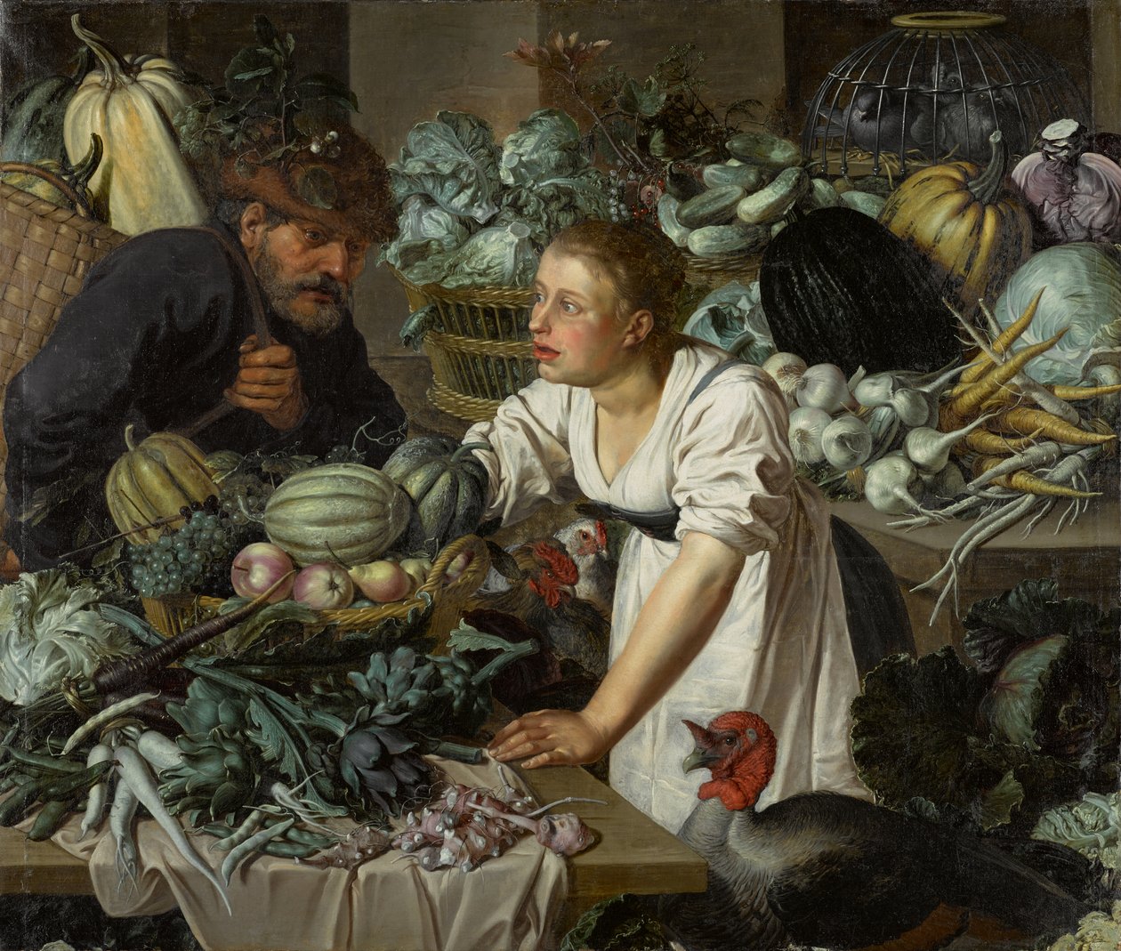 Natura morta con due figure da Pieter Cornelisz. van Rijck