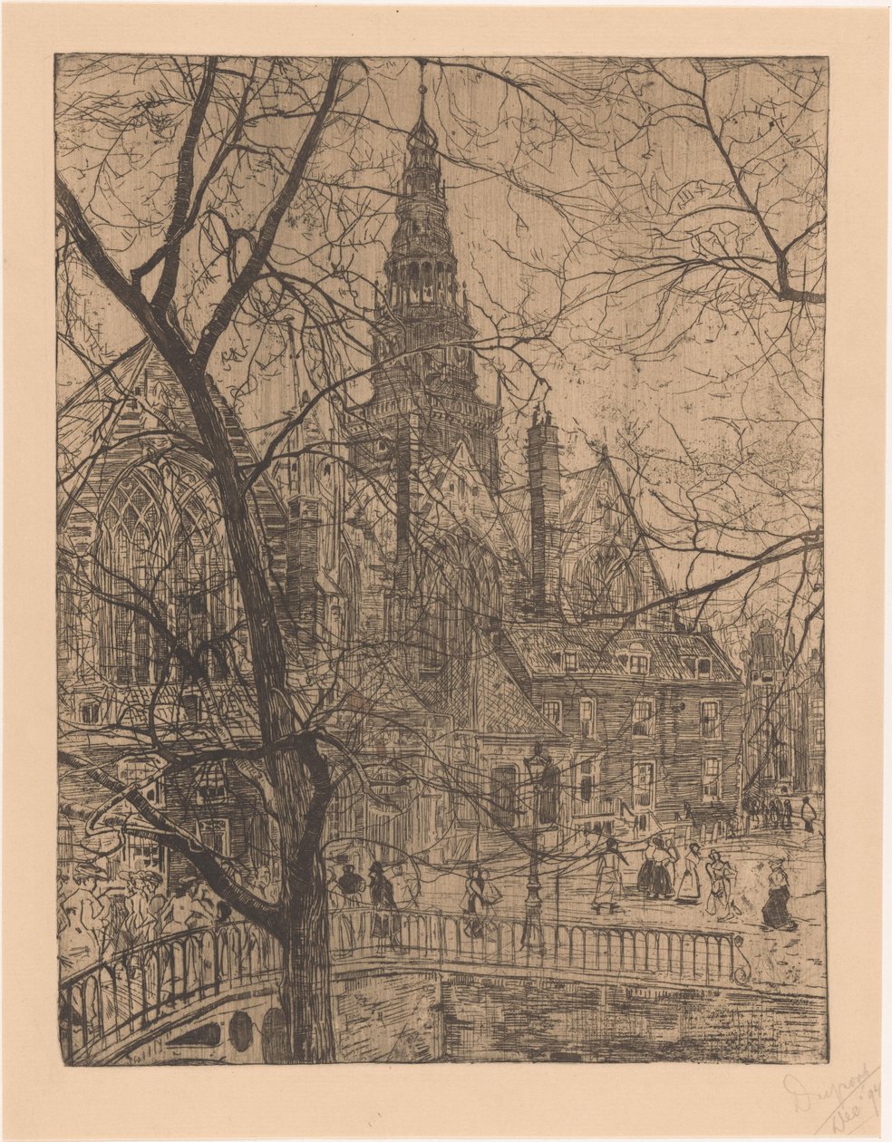 Chiesa Vecchia ad Amsterdam da Pieter Dupont (signed by artist)