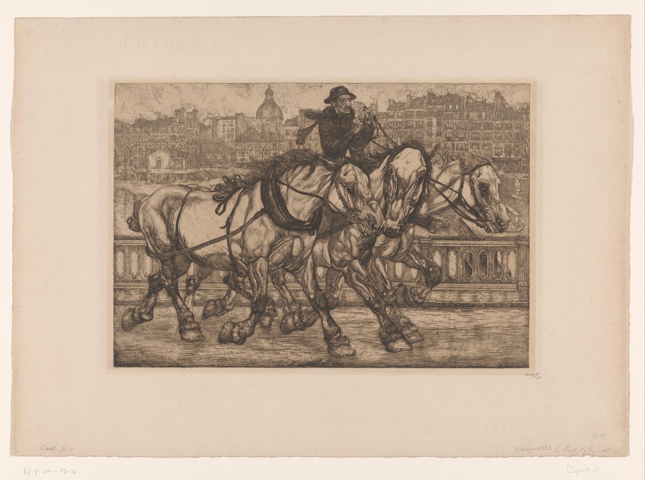 Cavalli sul Pont Sully a Parigi da Pieter Dupont (signed by artist)