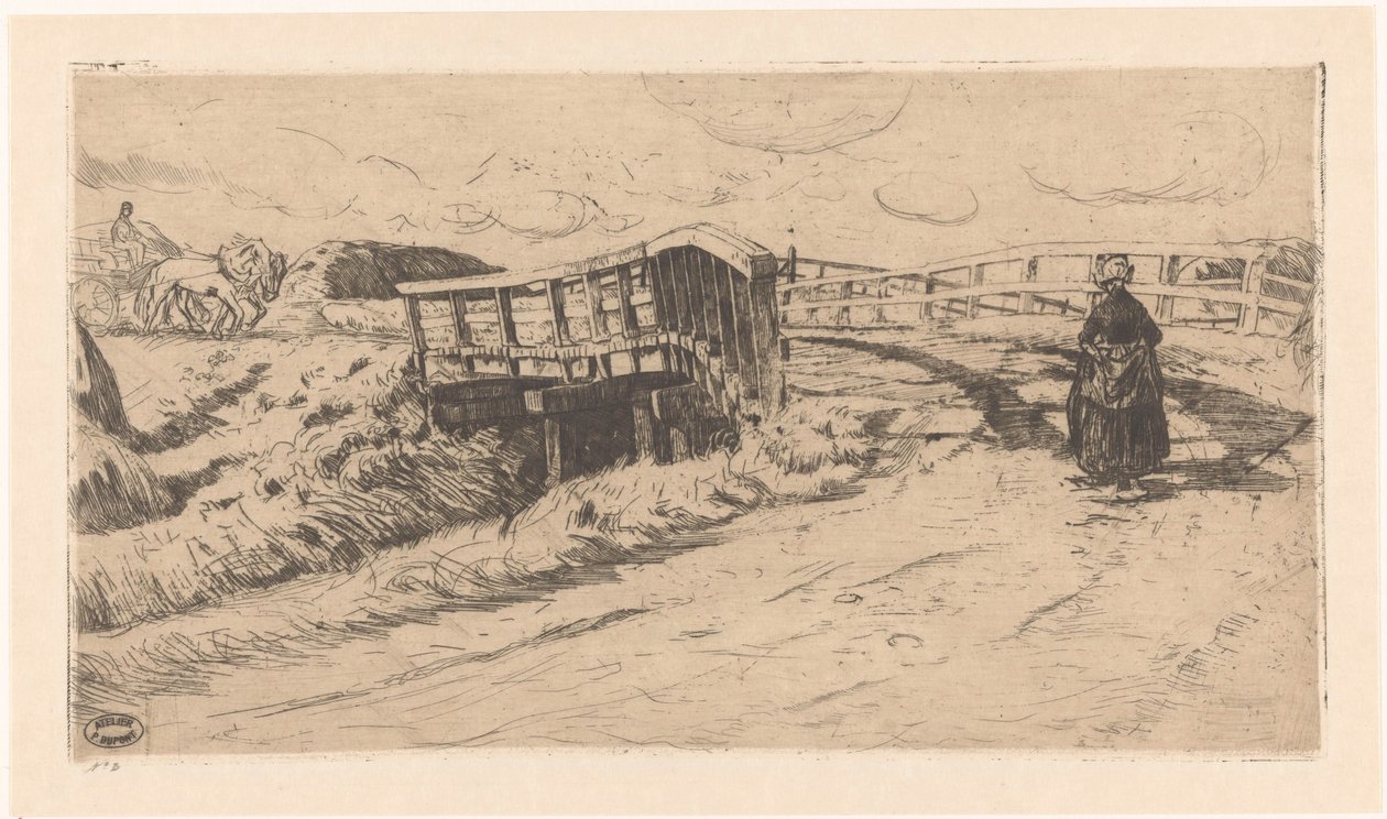 Strada di campagna con ponte da Pieter Dupont